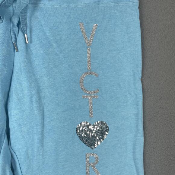 Victorias Secret Pants Womens Medium Supermodel Essentials Cropped Sequin Heart - Picture 2 of 14